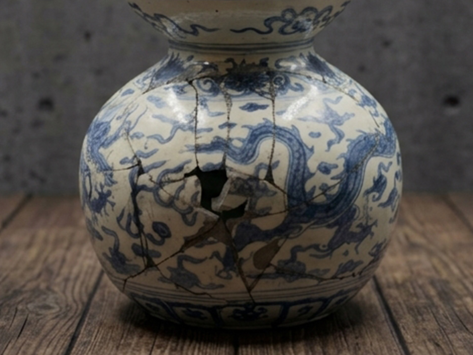 明代青花龍紋葫蘆瓶